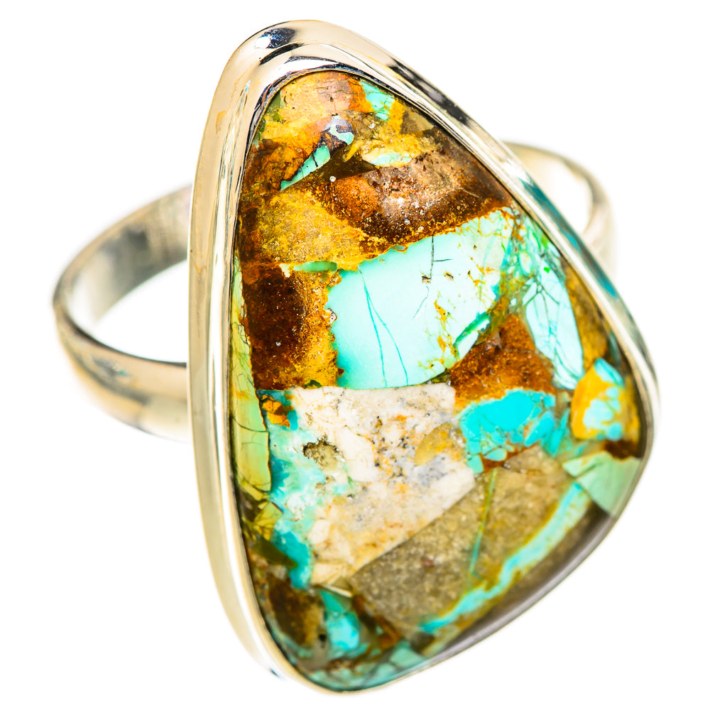 Blue Copper Composite Turquoise Rings handcrafted by Ana Silver Co - RING125347 - Photo 2
