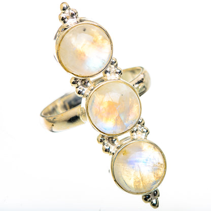 Rainbow Moonstone Rings handcrafted by Ana Silver Co - RING125360 - Photo 2