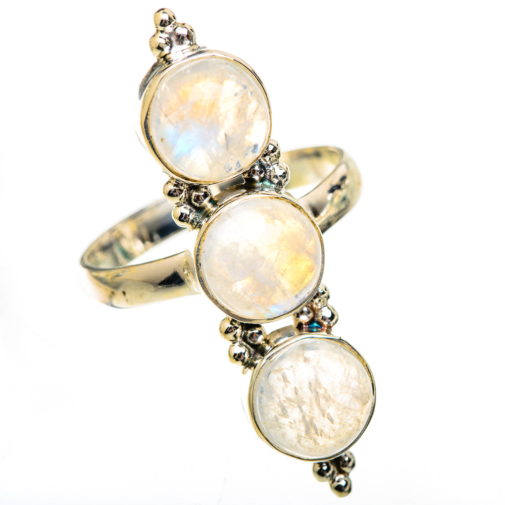 Rainbow Moonstone Rings handcrafted by Ana Silver Co - RING125361 - Photo 2