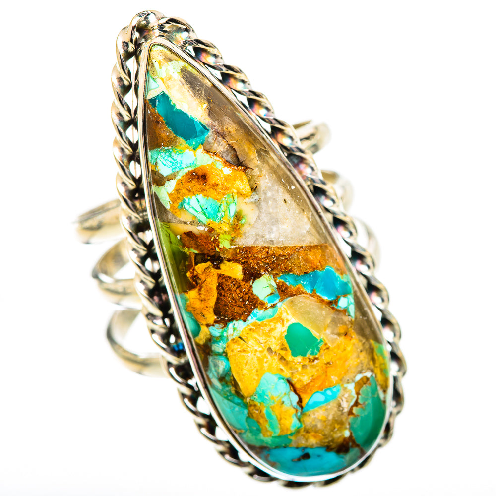 Blue Copper Composite Turquoise Rings handcrafted by Ana Silver Co - RING125369 - Photo 2