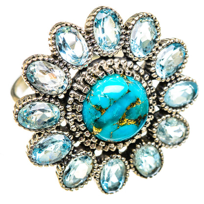 Blue Copper Composite Turquoise Rings handcrafted by Ana Silver Co - RING125372 - Photo 2