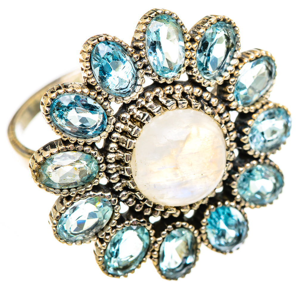 Rainbow Moonstone Rings handcrafted by Ana Silver Co - RING125375 - Photo 2