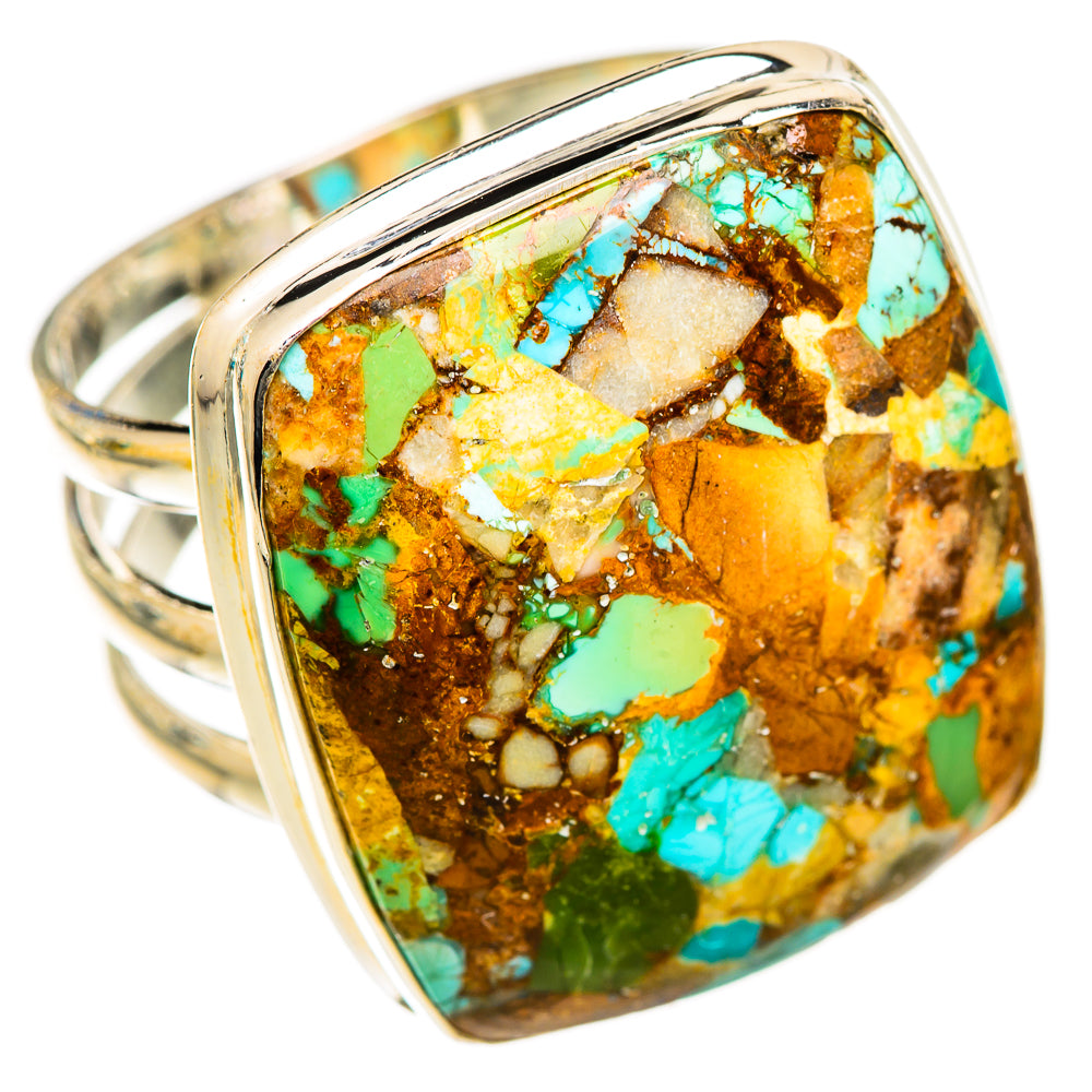 Blue Copper Composite Turquoise Rings handcrafted by Ana Silver Co - RING125376 - Photo 2