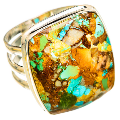 Blue Copper Composite Turquoise Rings handcrafted by Ana Silver Co - RING125376 - Photo 2