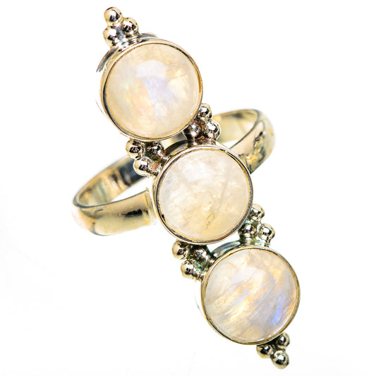 Rainbow Moonstone Rings handcrafted by Ana Silver Co - RING125383 - Photo 2