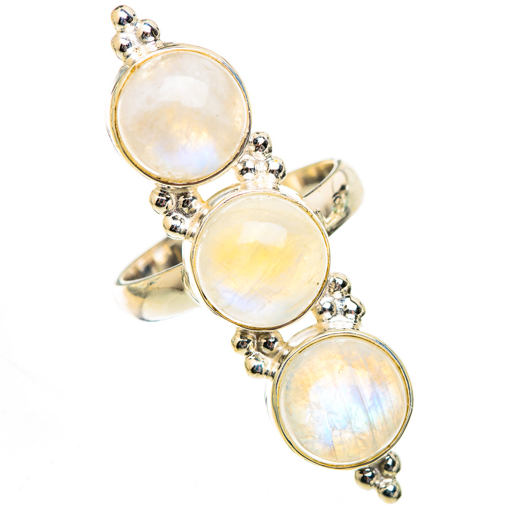 Rainbow Moonstone Rings handcrafted by Ana Silver Co - RING125384 - Photo 2