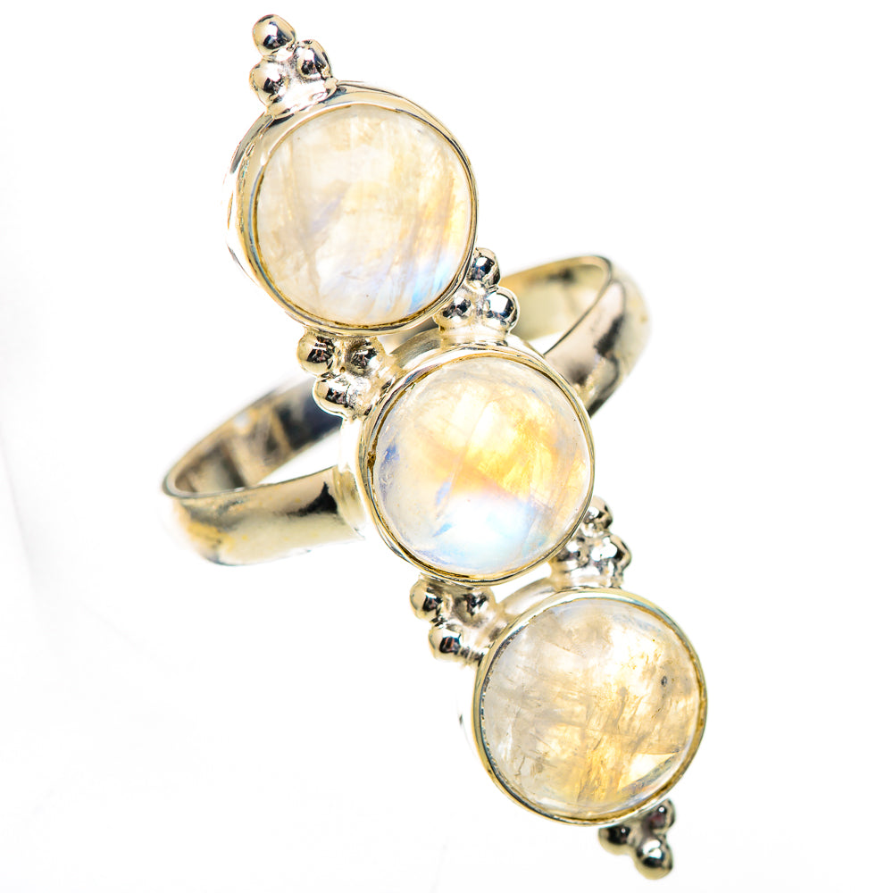 Rainbow Moonstone Rings handcrafted by Ana Silver Co - RING125395 - Photo 2