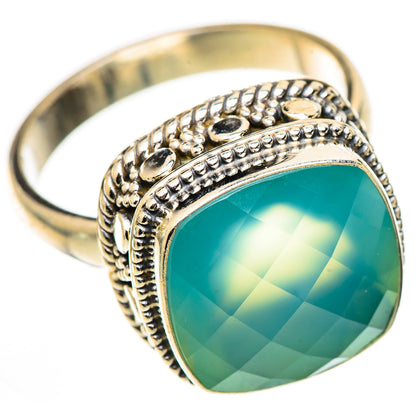 Aqua Chalcedony Rings handcrafted by Ana Silver Co - RING125423 - Photo 2