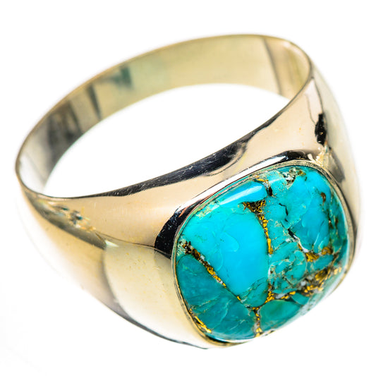Blue Copper Composite Turquoise Rings handcrafted by Ana Silver Co - RING125431 - Photo 2
