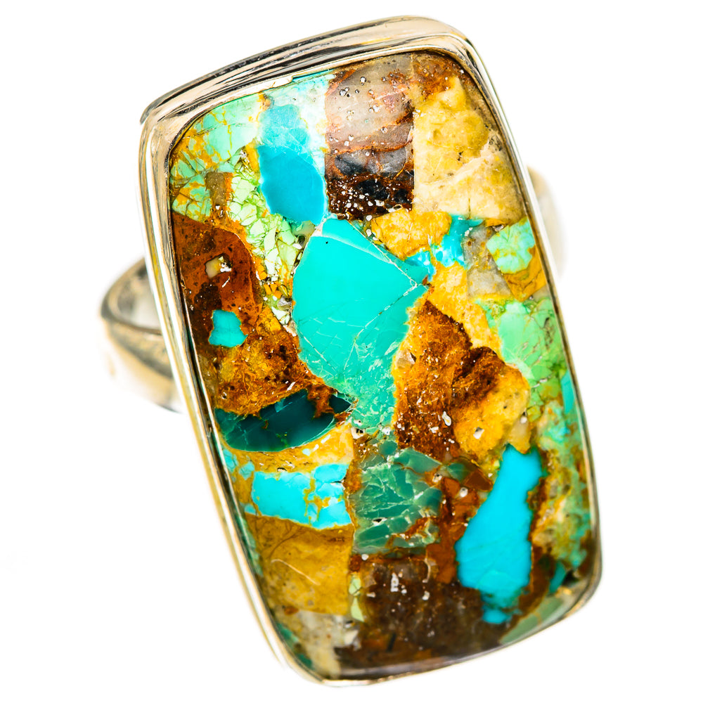Blue Copper Composite Turquoise Rings handcrafted by Ana Silver Co - RING125469 - Photo 2