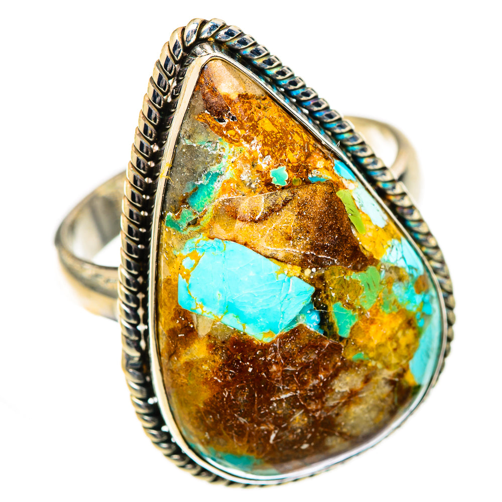 Blue Copper Composite Turquoise Rings handcrafted by Ana Silver Co - RING125477 - Photo 2
