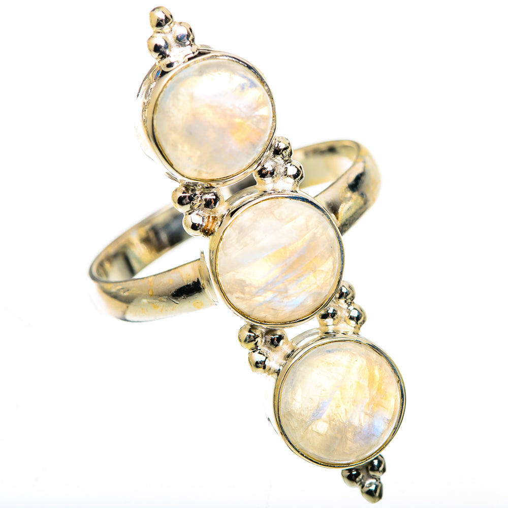 Rainbow Moonstone Rings handcrafted by Ana Silver Co - RING125485 - Photo 2