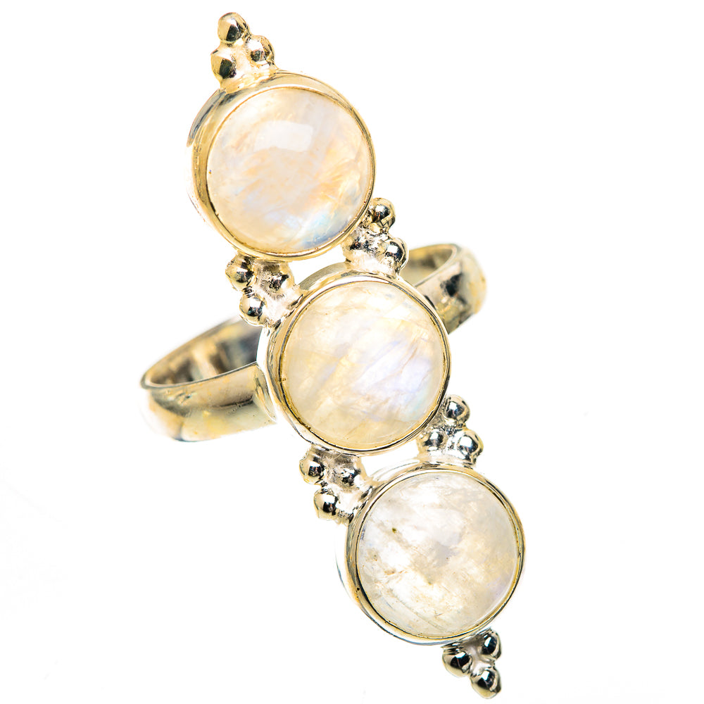 Rainbow Moonstone Rings handcrafted by Ana Silver Co - RING125493 - Photo 2
