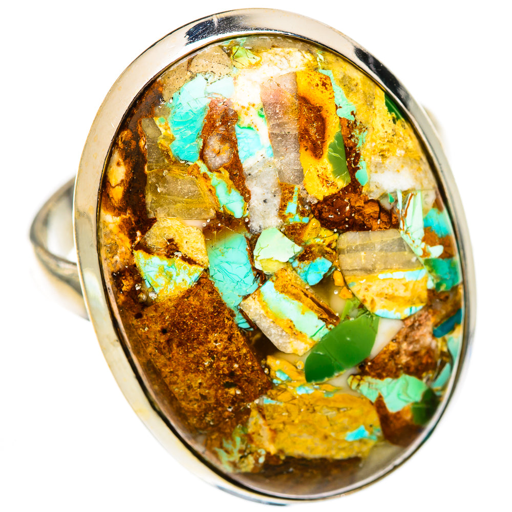 Blue Copper Composite Turquoise Rings handcrafted by Ana Silver Co - RING125501 - Photo 2