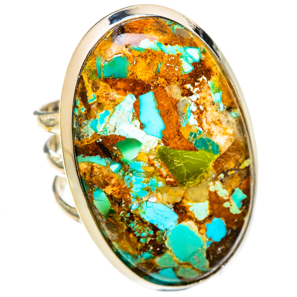 Blue Copper Composite Turquoise Rings handcrafted by Ana Silver Co - RING125502 - Photo 2