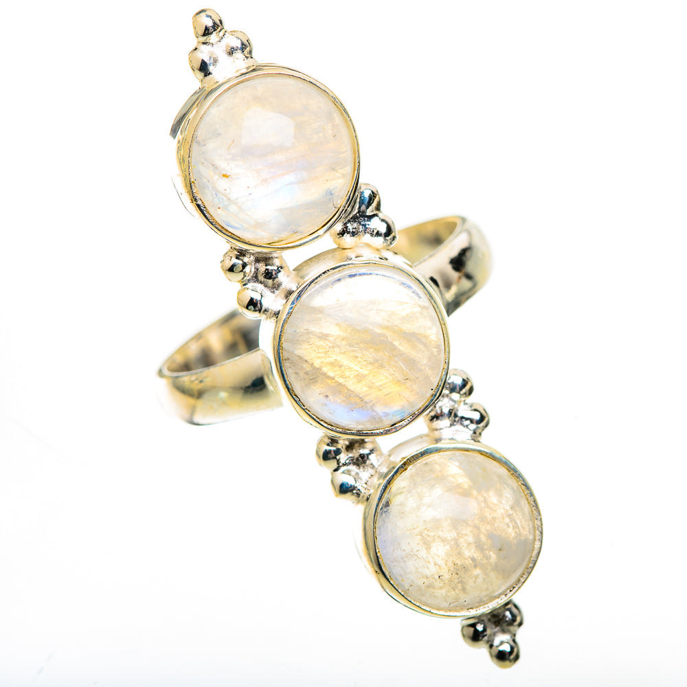 Rainbow Moonstone Rings handcrafted by Ana Silver Co - RING125507 - Photo 2
