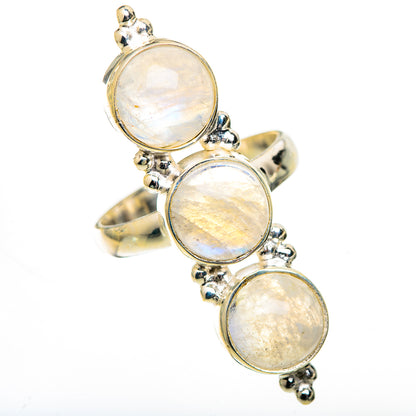 Rainbow Moonstone Rings handcrafted by Ana Silver Co - RING125507 - Photo 2