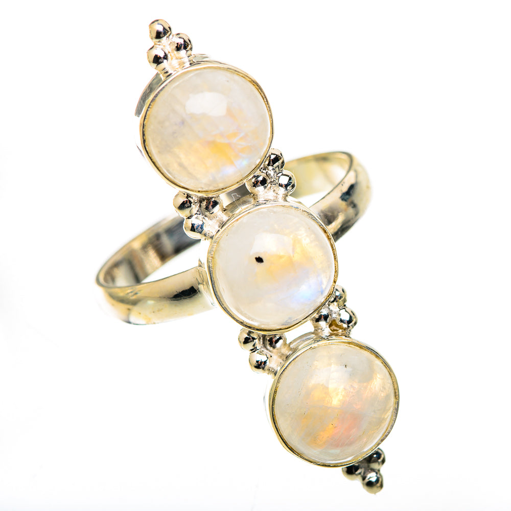 Rainbow Moonstone Rings handcrafted by Ana Silver Co - RING125508 - Photo 2