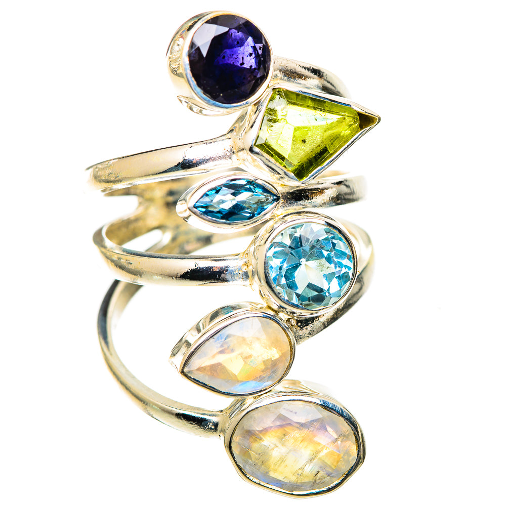 Rainbow Moonstone Rings handcrafted by Ana Silver Co - RING125510 - Photo 2