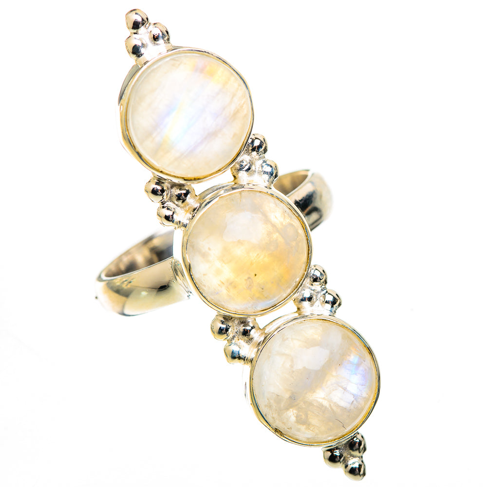 Rainbow Moonstone Rings handcrafted by Ana Silver Co - RING125517 - Photo 2