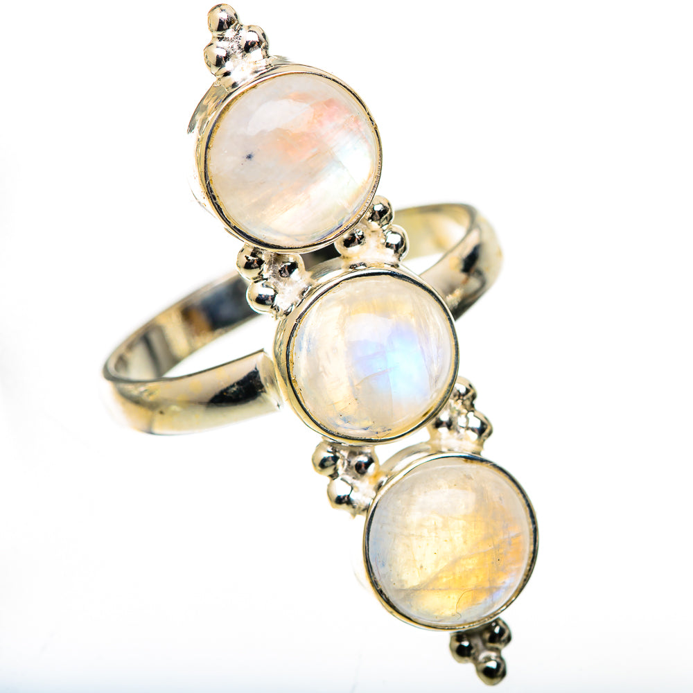 Rainbow Moonstone Rings handcrafted by Ana Silver Co - RING125529 - Photo 2