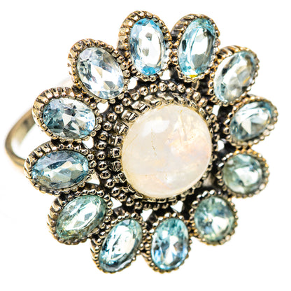 Rainbow Moonstone Rings handcrafted by Ana Silver Co - RING125535 - Photo 2