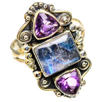 Rainbow Moonstone Rings handcrafted by Ana Silver Co - RING125539 - Photo 2