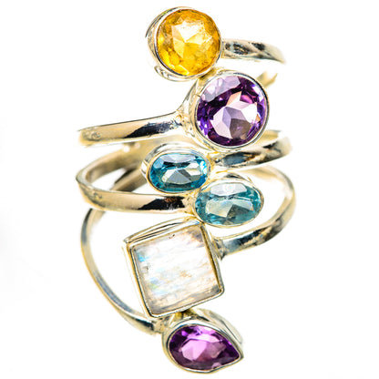 Rainbow Moonstone Rings handcrafted by Ana Silver Co - RING125542 - Photo 2