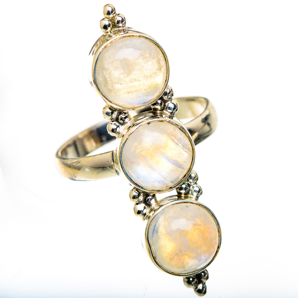 Rainbow Moonstone Rings handcrafted by Ana Silver Co - RING125546 - Photo 2