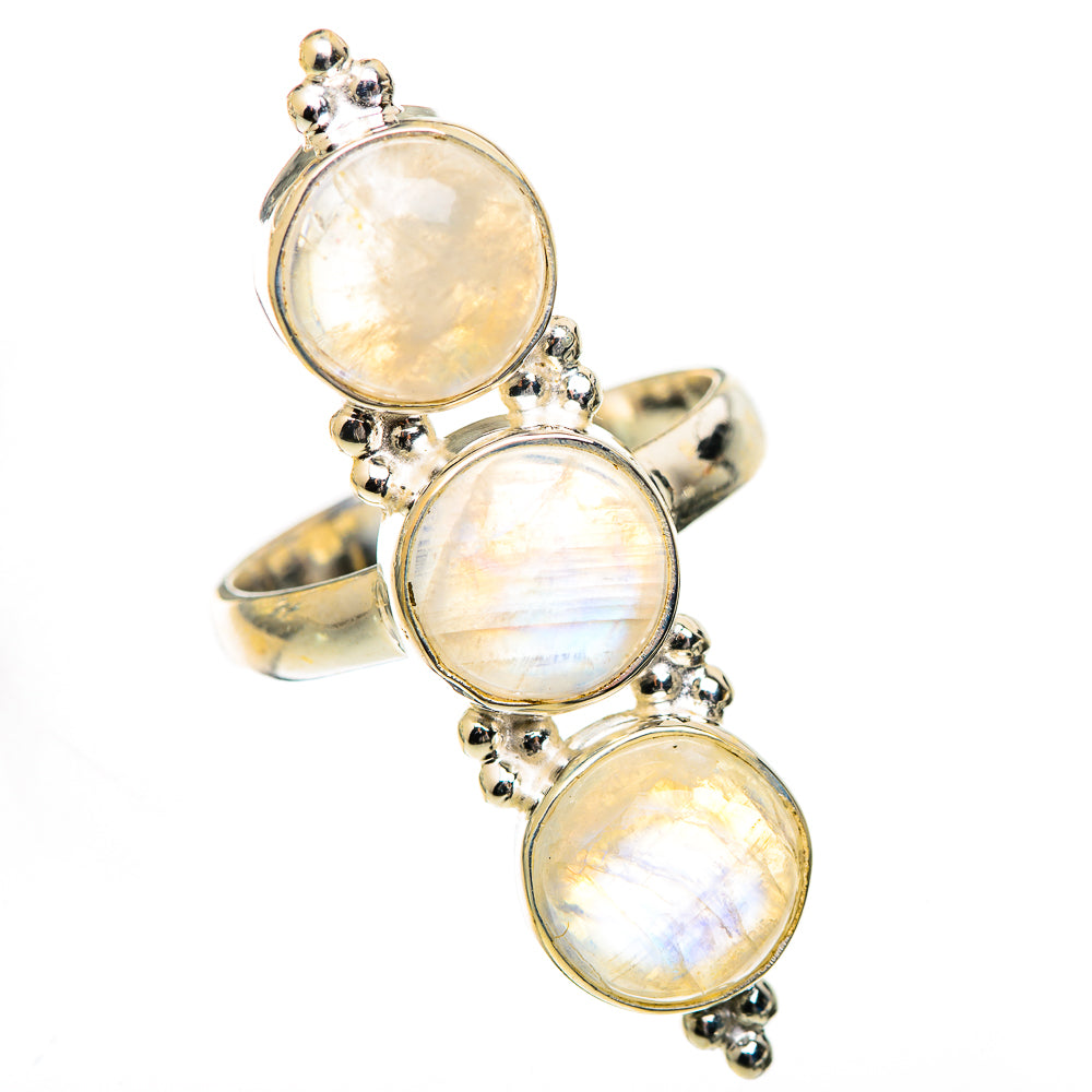 Rainbow Moonstone Rings handcrafted by Ana Silver Co - RING125547 - Photo 2