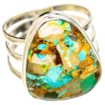 Blue Copper Composite Turquoise Rings handcrafted by Ana Silver Co - RING125548 - Photo 2