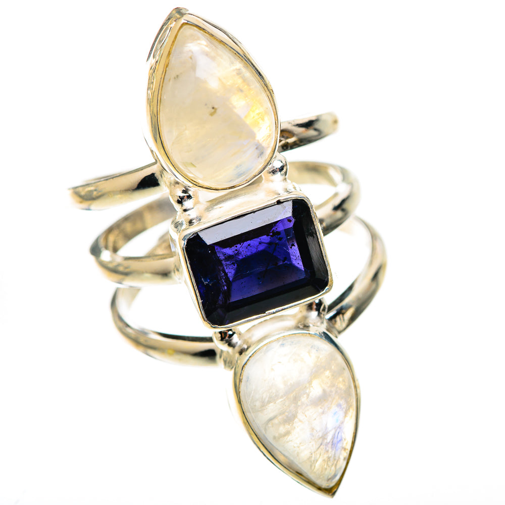 Rainbow Moonstone Rings handcrafted by Ana Silver Co - RING125555 - Photo 2