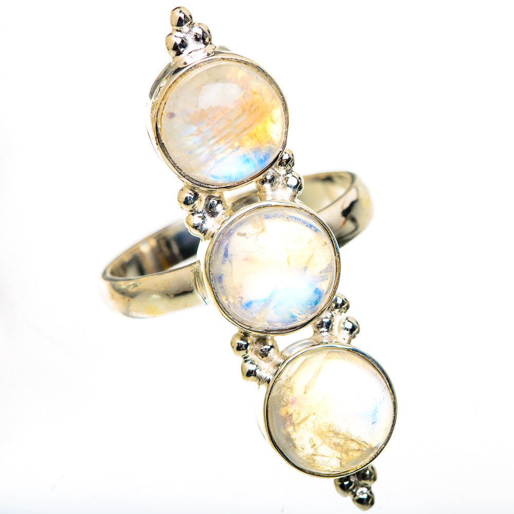 Rainbow Moonstone Rings handcrafted by Ana Silver Co - RING125556 - Photo 2