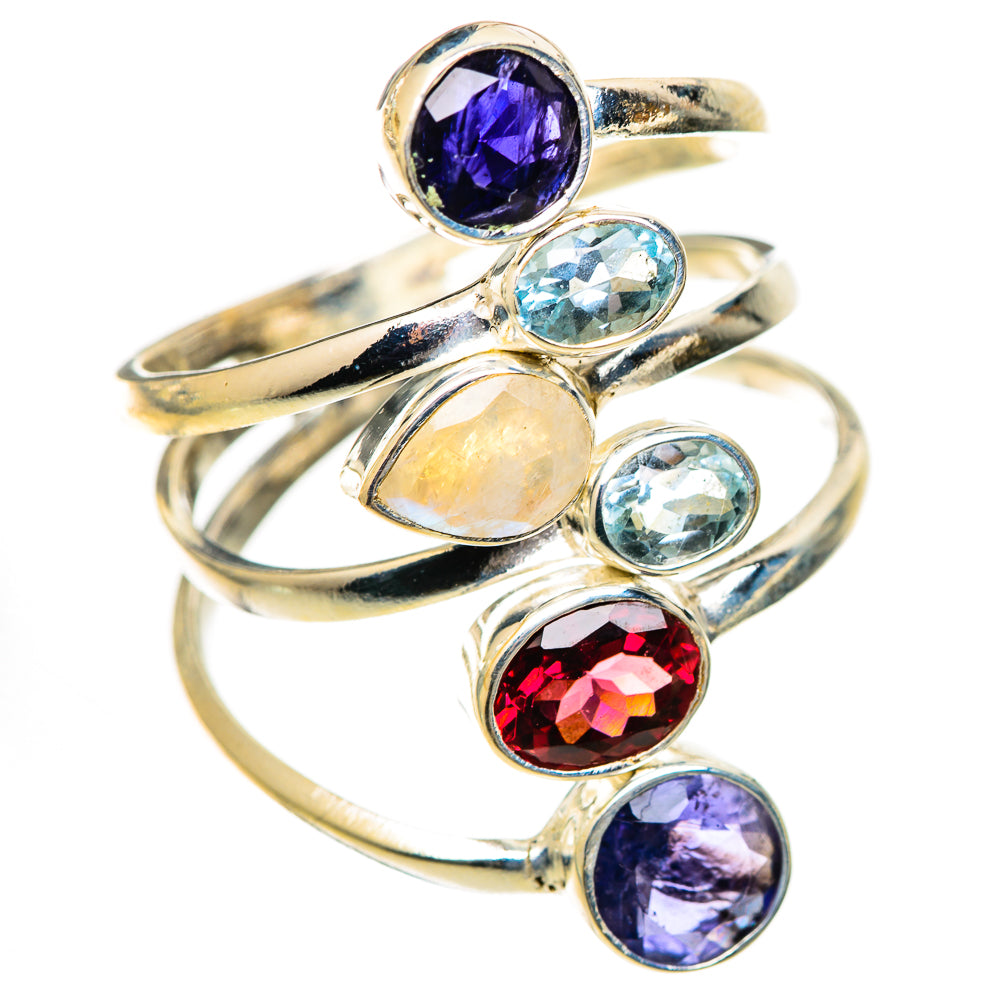 Rainbow Moonstone Rings handcrafted by Ana Silver Co - RING125559 - Photo 2