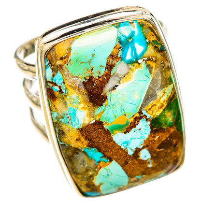 Blue Copper Composite Turquoise Rings handcrafted by Ana Silver Co - RING125561 - Photo 2