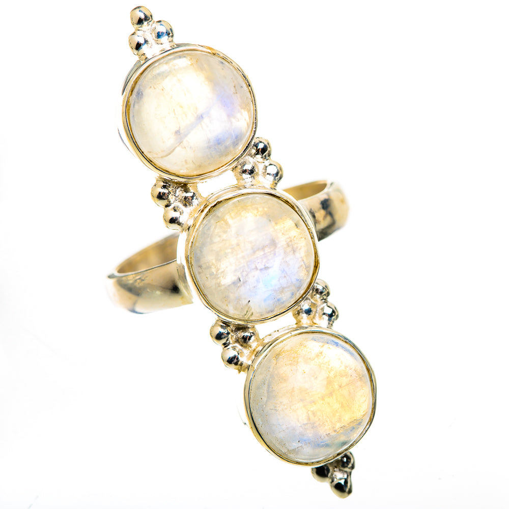 Rainbow Moonstone Rings handcrafted by Ana Silver Co - RING125567 - Photo 2