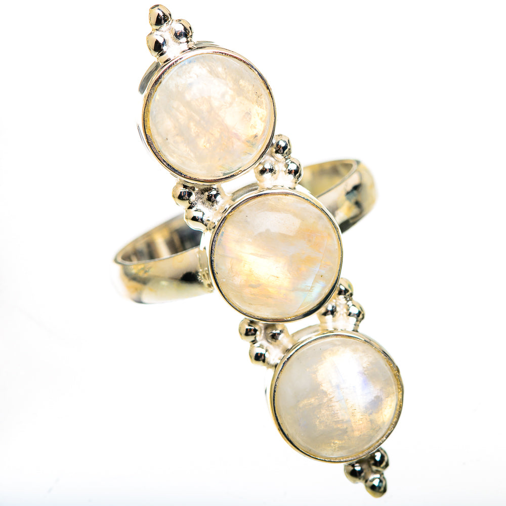 Rainbow Moonstone Rings handcrafted by Ana Silver Co - RING125568 - Photo 2