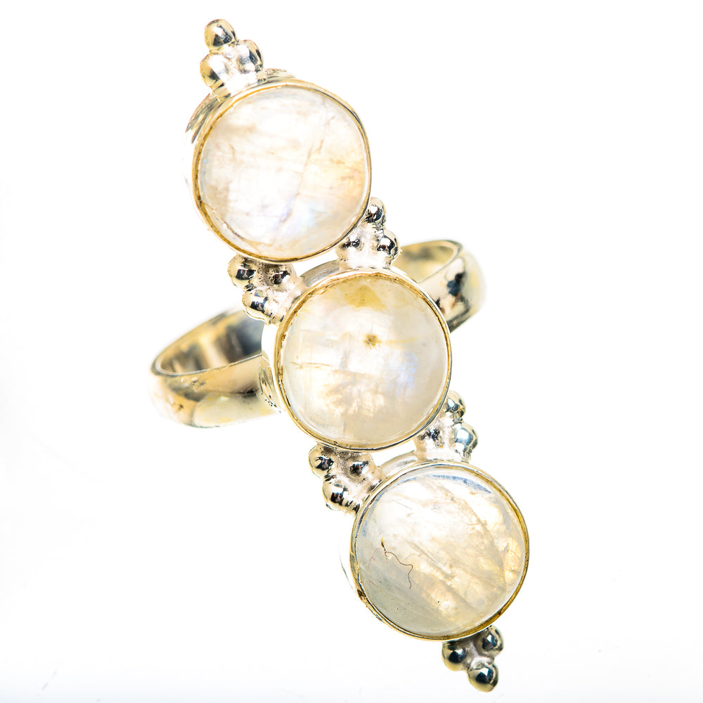 Rainbow Moonstone Rings handcrafted by Ana Silver Co - RING125572 - Photo 2