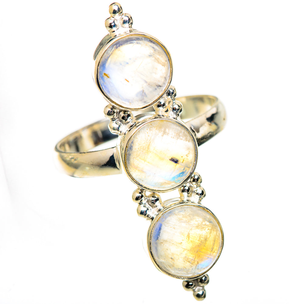 Rainbow Moonstone Rings handcrafted by Ana Silver Co - RING125573 - Photo 2