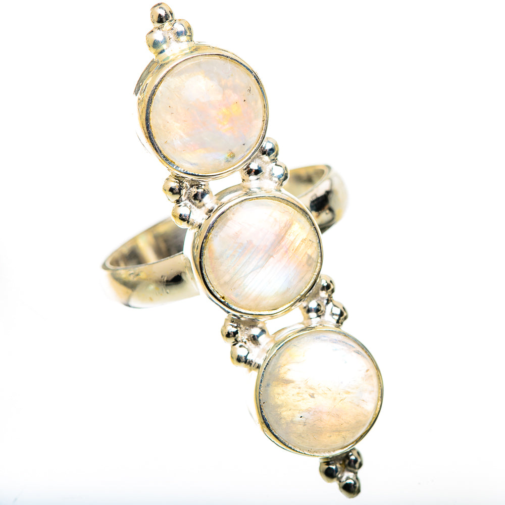 Rainbow Moonstone Rings handcrafted by Ana Silver Co - RING125581 - Photo 2