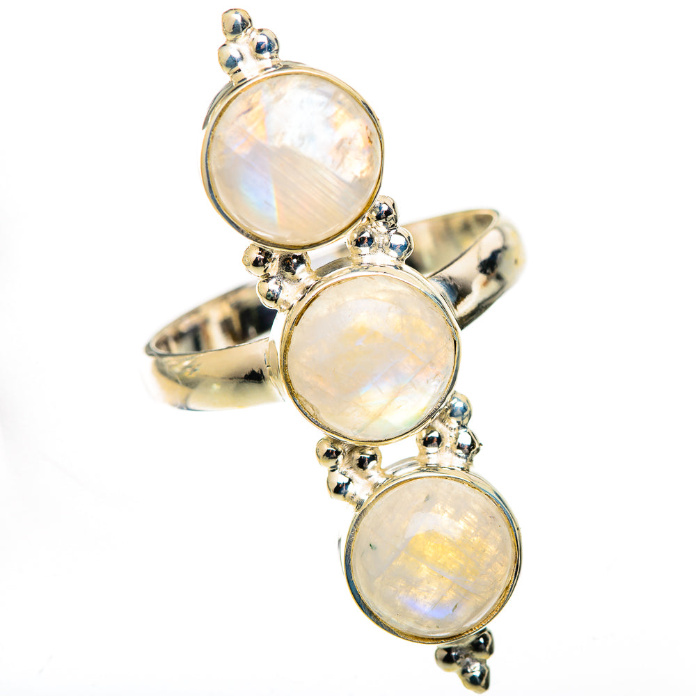 Rainbow Moonstone Rings handcrafted by Ana Silver Co - RING125582 - Photo 2