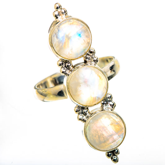 Rainbow Moonstone Rings handcrafted by Ana Silver Co - RING125586 - Photo 2