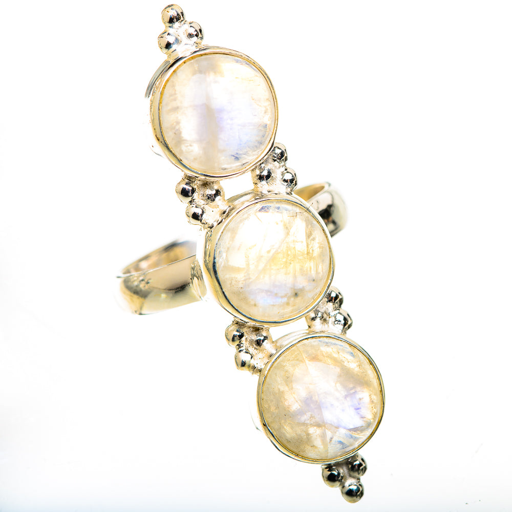 Rainbow Moonstone Rings handcrafted by Ana Silver Co - RING125593 - Photo 2