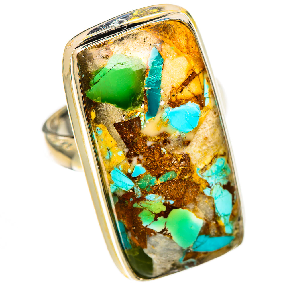 Blue Copper Composite Turquoise Rings handcrafted by Ana Silver Co - RING125602 - Photo 2