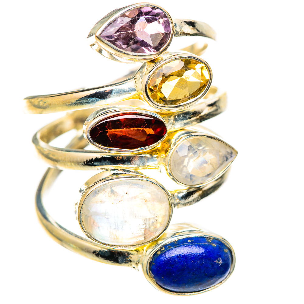 Rainbow Moonstone Rings handcrafted by Ana Silver Co - RING125608 - Photo 2
