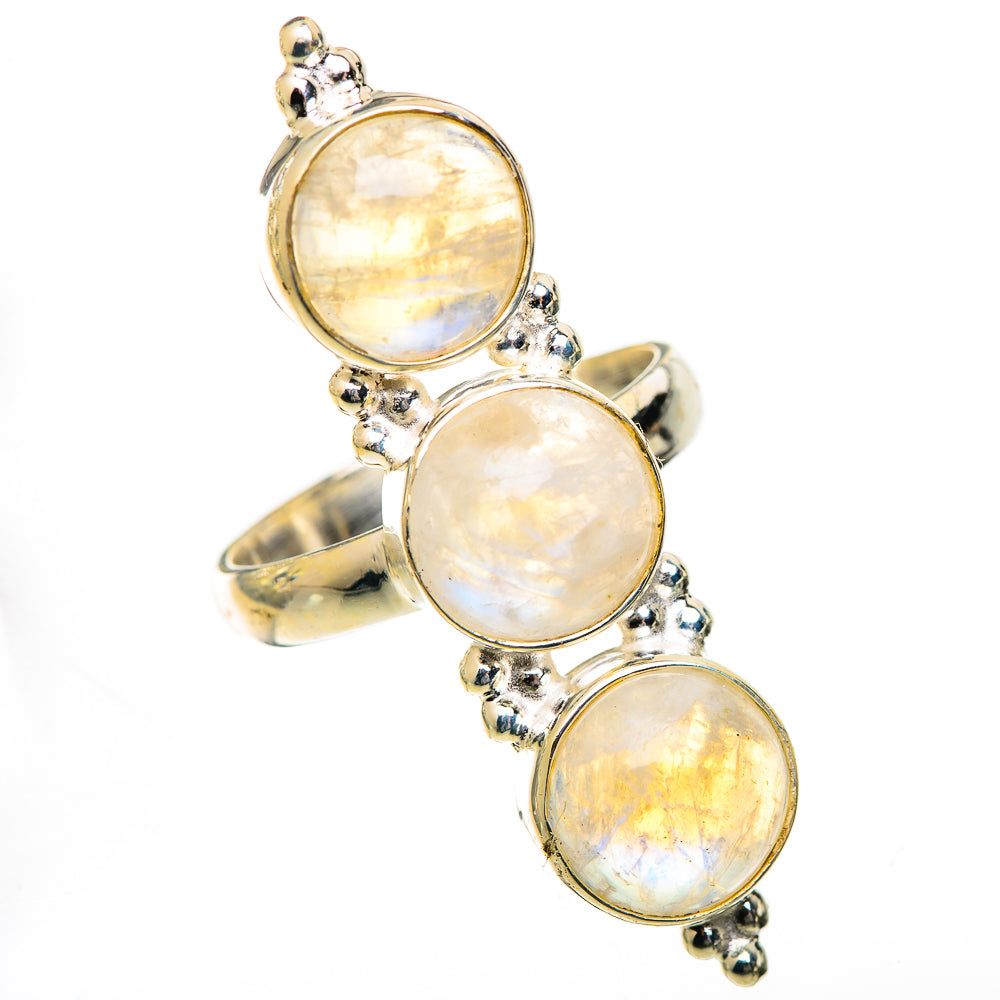 Rainbow Moonstone Rings handcrafted by Ana Silver Co - RING125610 - Photo 2