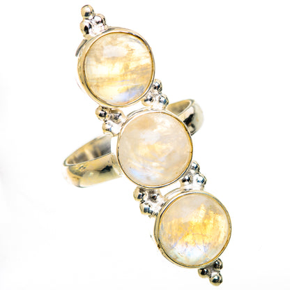 Rainbow Moonstone Rings handcrafted by Ana Silver Co - RING125610 - Photo 2