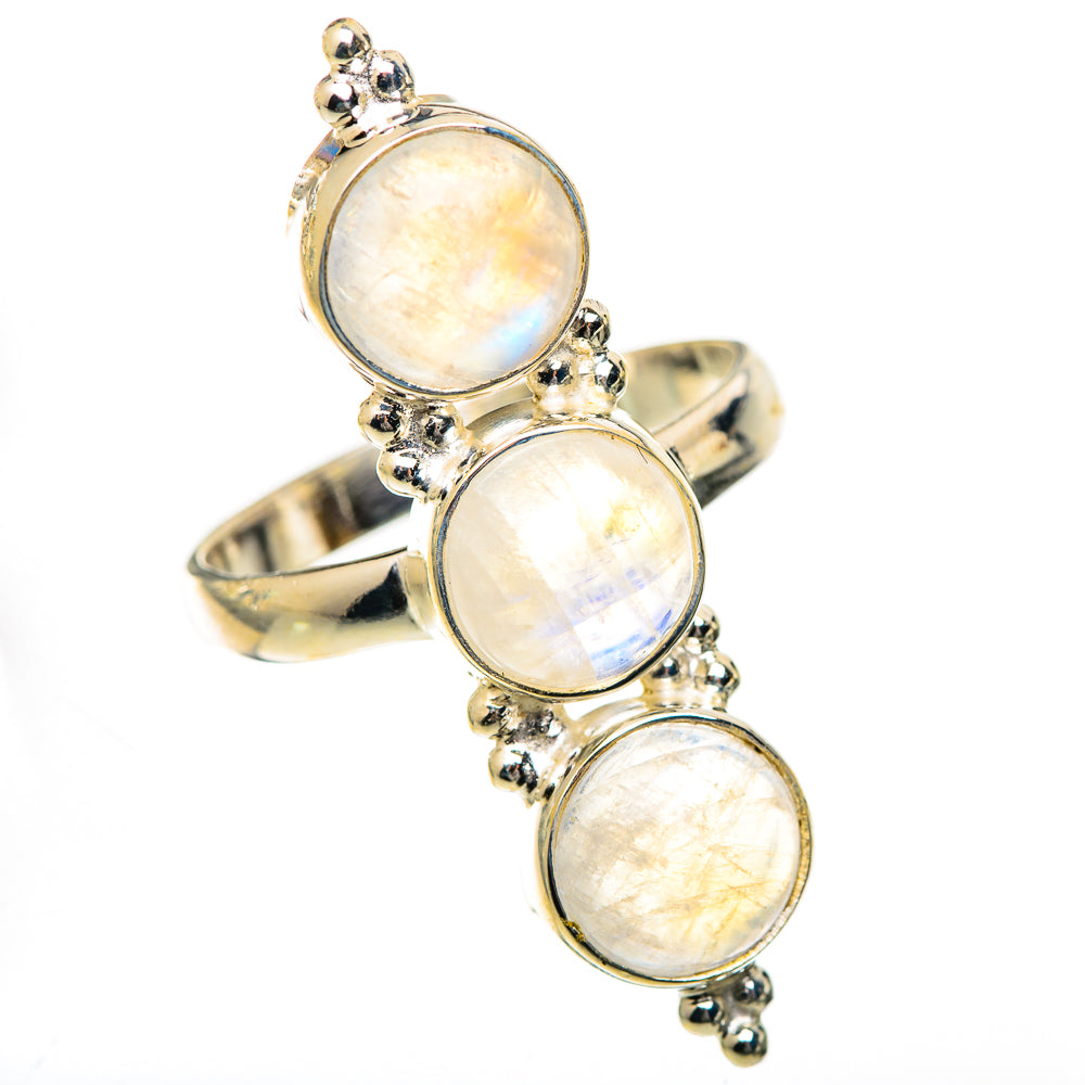 Rainbow Moonstone Rings handcrafted by Ana Silver Co - RING125611 - Photo 2