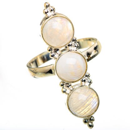 Rainbow Moonstone Rings handcrafted by Ana Silver Co - RING125617 - Photo 2