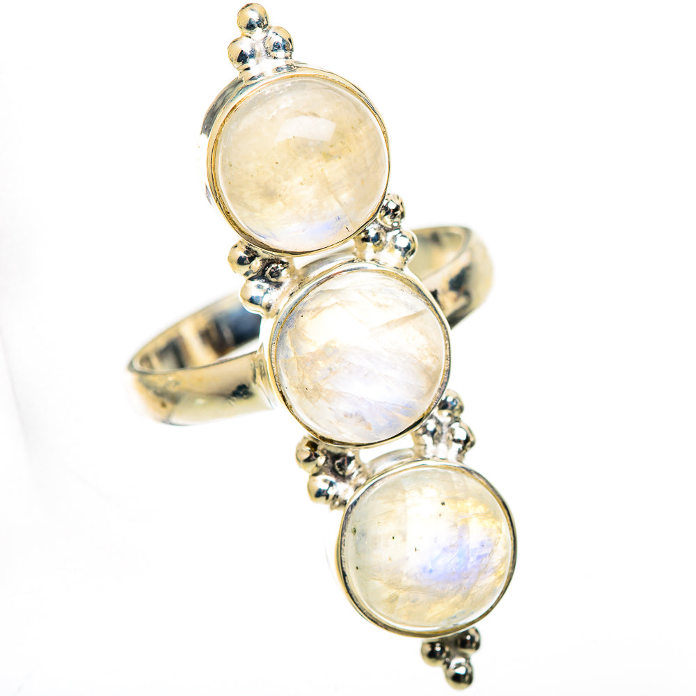 Rainbow Moonstone Rings handcrafted by Ana Silver Co - RING125621 - Photo 2
